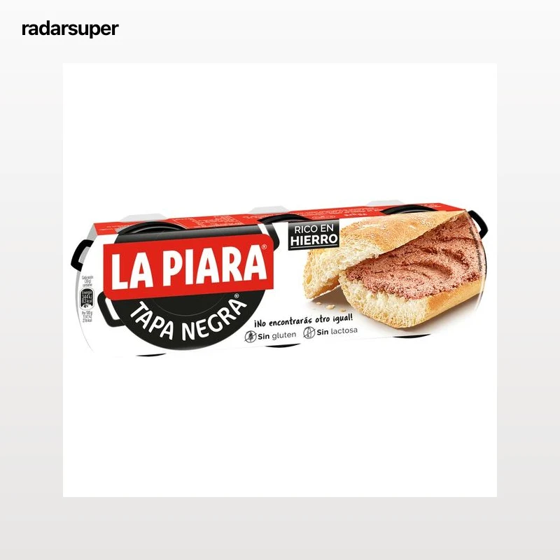 LA PIARA Paté de hígado de cerdo Tapa Negra 3 ud x 75 g.