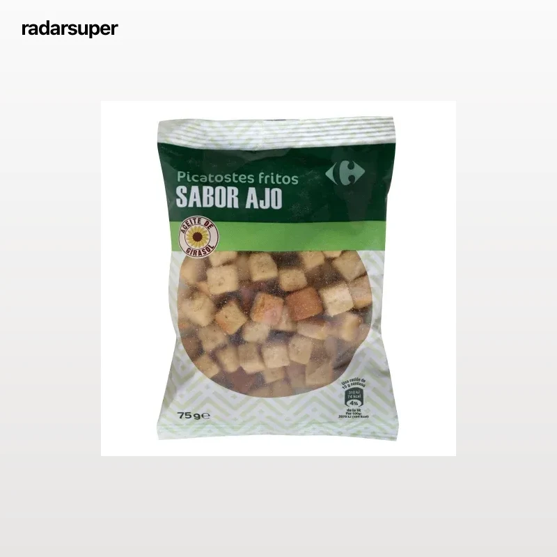 Picatostes fritos sabor a ajo Carrefour 75 g.