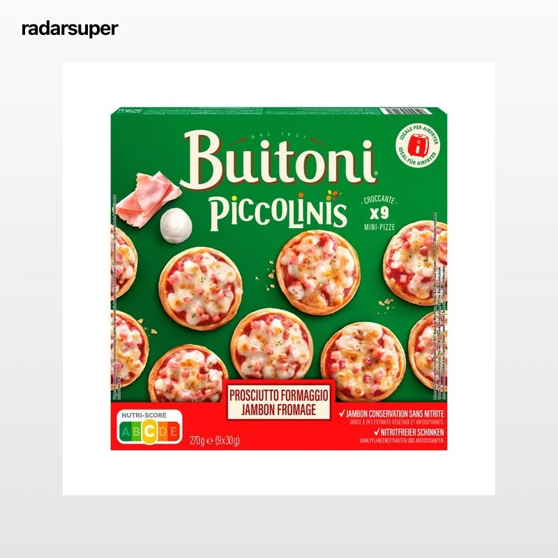 PICCOLINIS de Buitoni Minipizzas  de jamón y queso 9 x 30 g.