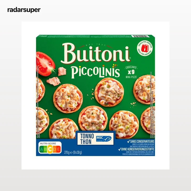 PICCOLINIS Minipizza congelada con atún de Buitoni 9 x 30 g.