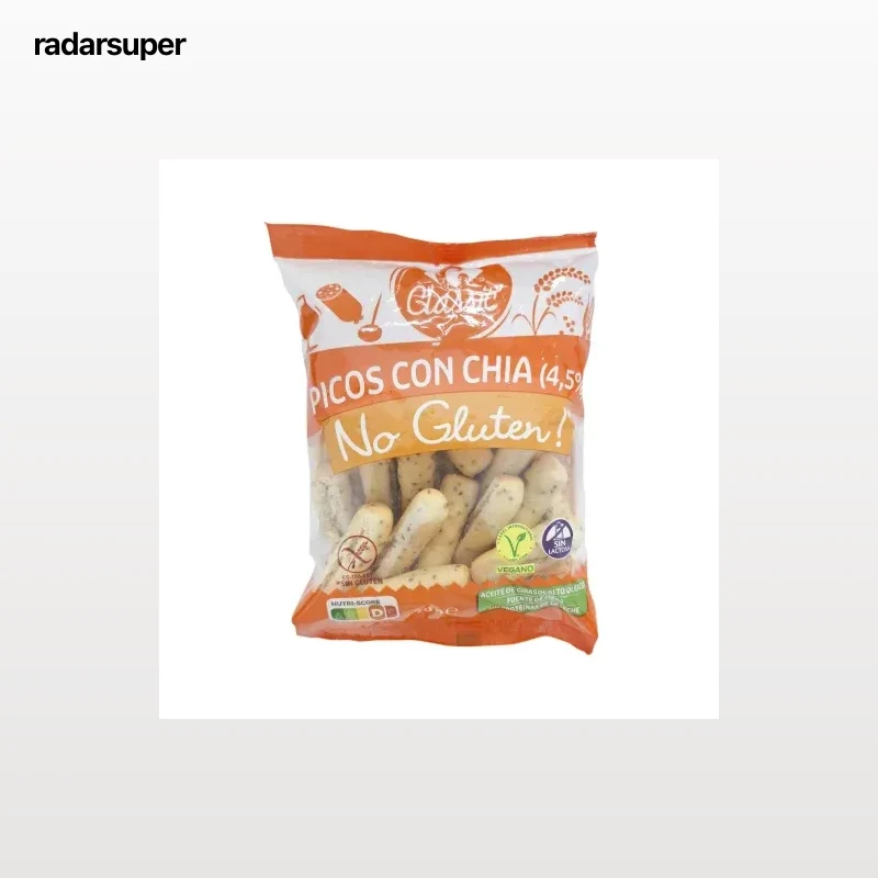 Picos con chía Carrefour sin gluten y sin lactosa 70 g.