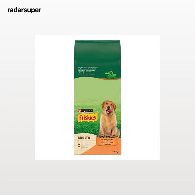 Pienso de aves y verduras para perro adulto Purina Friskies 15 Kg.