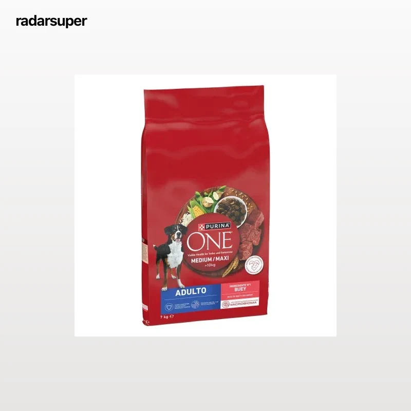 Pienso de buey con arroz microbioma intestinal equilibrado para perro adulto Purina One Medium/Maxi 7 kg