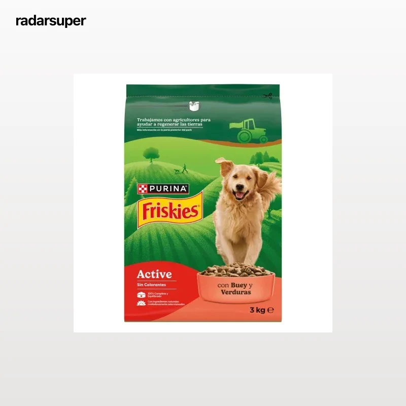 Pienso de buey para perro adulto Purina Friskies Active 3 Kg.