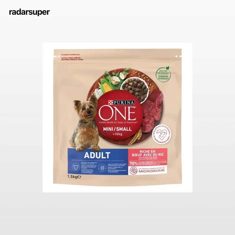 Pienso de buey y arroz para perro adulto Mini Purina One 1,5 Kg