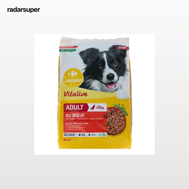 Pienso de buey y verduras para perro adulto Vitalive Carrefour Companino 10kg