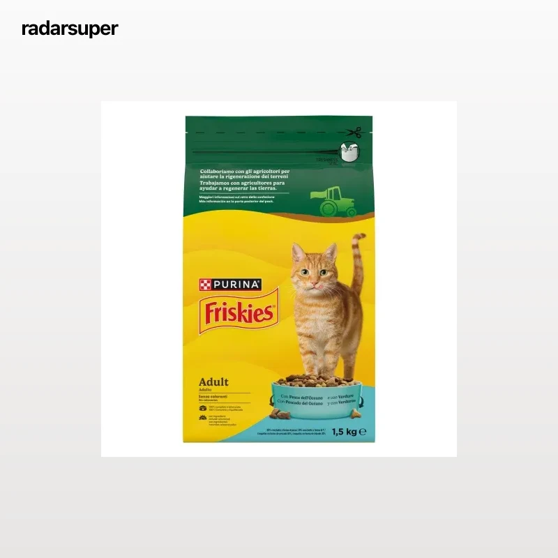 Pienso de pescado del océano y verduras para gato adulto Purina Friskies 1,5 kg
