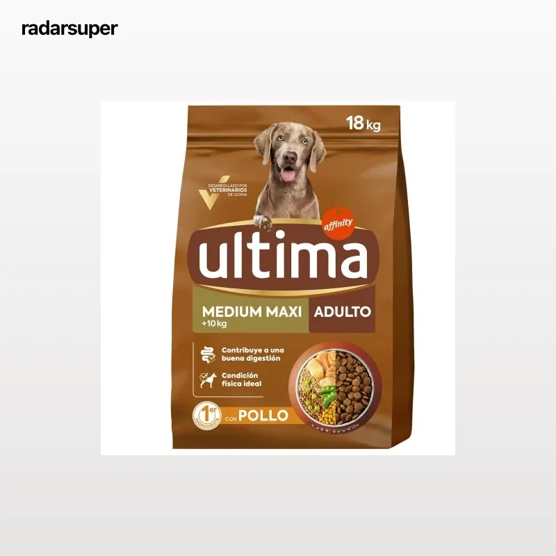 Pienso de pollo, arroz y cereales para perro mediano grande adulto Ultima Dog 18 kg