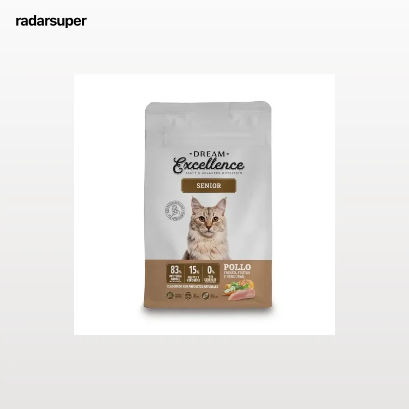 Pienso de pollo fresco para gatos senior, frutas y verduras Dream Excellence 1,5 kg.