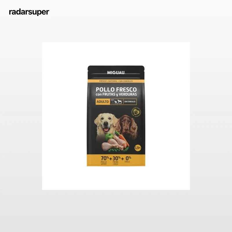 Pienso de pollo sin cereales con frutas y verduras para perro adulto Miguau 1,5 kg