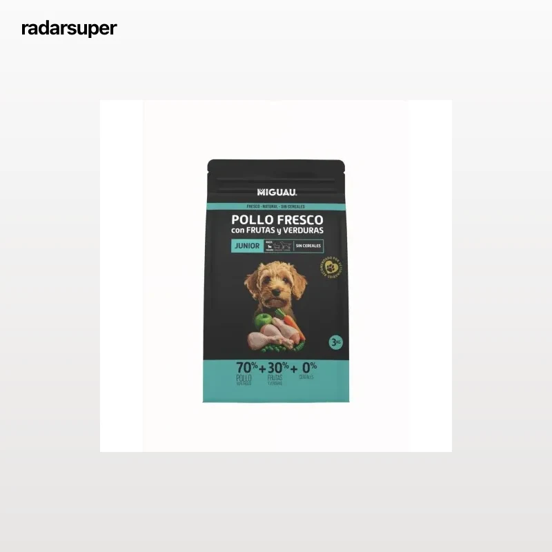 Pienso de pollo sin cereales con frutas y verduras para perro junior Miguau 3 kg