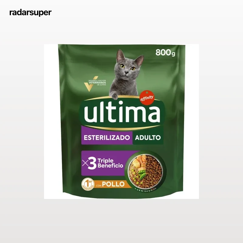 Pìenso esterilizado de pollo para gato adulto Ultima Cat 800 g.