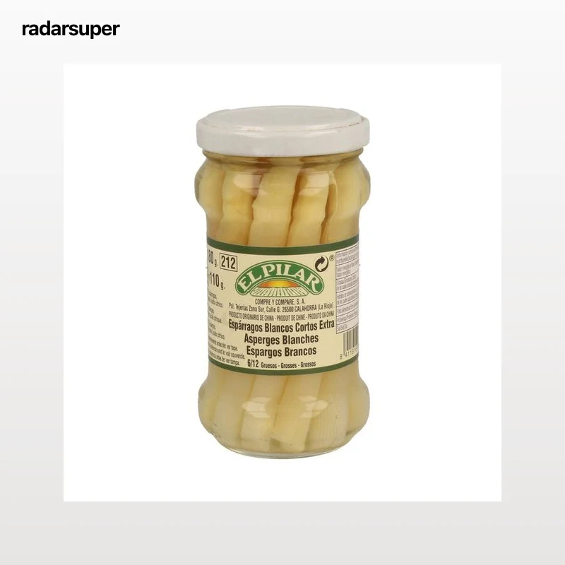EL PILAR Espárragos blancos extra 6/12 piezas lata de 110 g.
