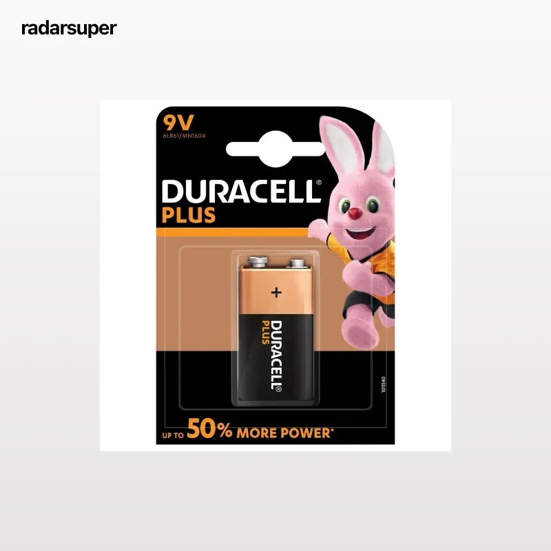 Pilas Alcalinas 9V Duracell Plus, paquete de 1