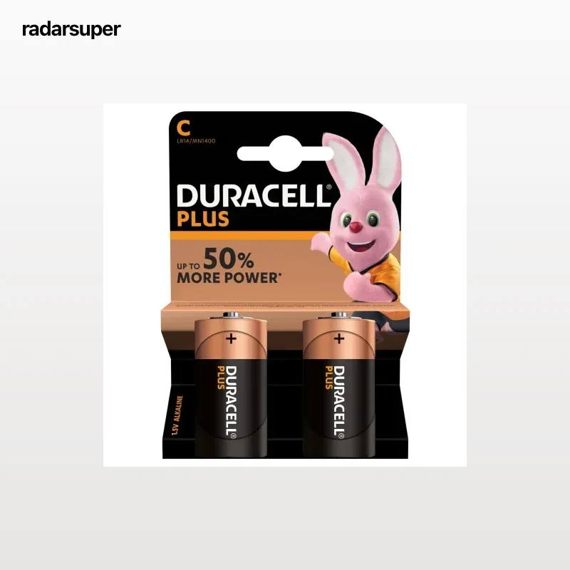 Pilas Alcalinas C Duracell Plus, paquete de 2