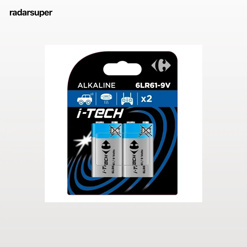 Pilas Alcalinas Carrefour Itech 9V I44/ 6LR61, paquete 2