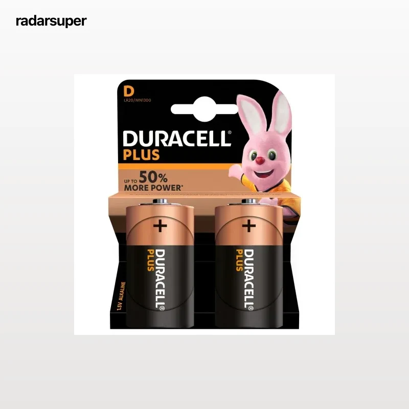 Pilas Alcalinas D Duracell Plus, paquete de 2