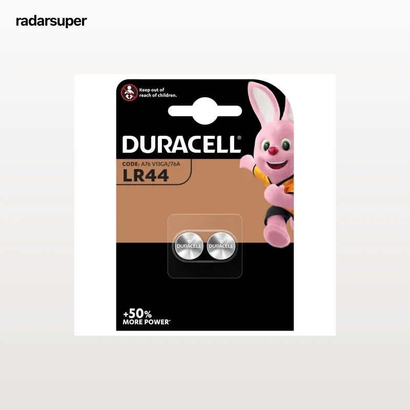 Pilas Alcalinas de botón LR44 Duracell Especiales, paquete de 2