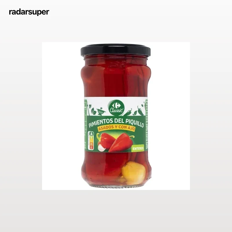 Pimiento del piquillo entero al ajillo Classic Carrefour 225 g.