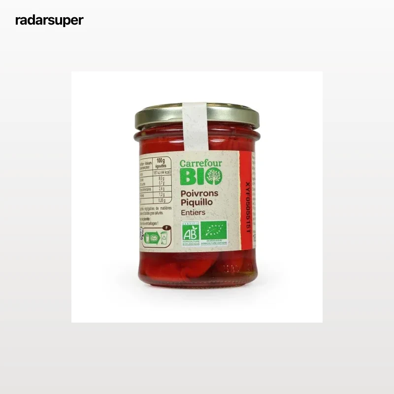 Pimientos de piquillo ecológico Carrefour Bio 165 g.
