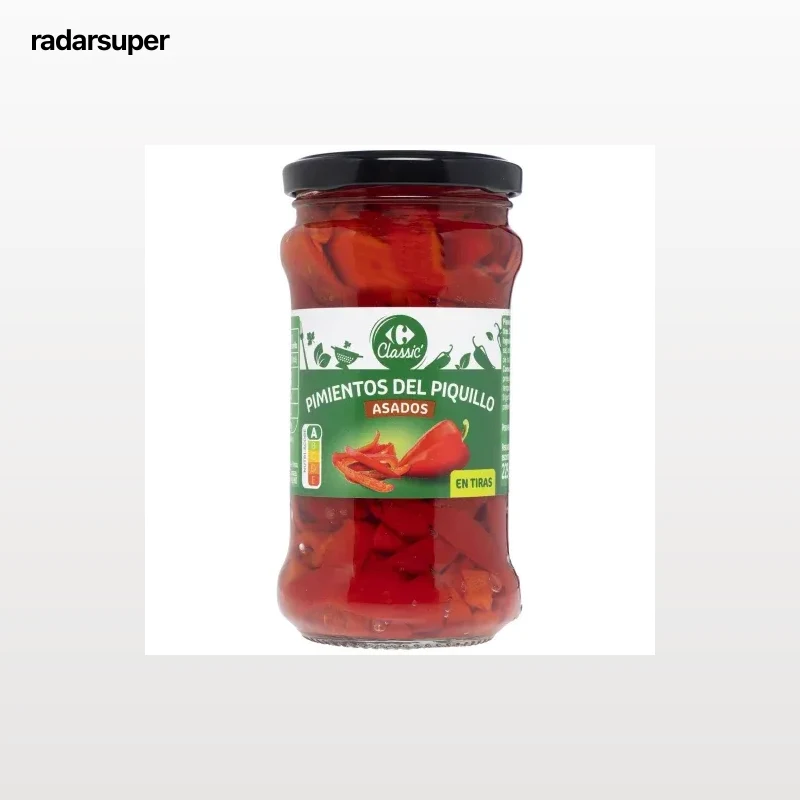 Pimientos del Piquillo asados en tiras primera Classic Carrefour 225 g.