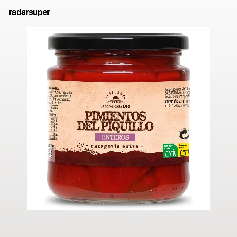 Pimientos del piquillo enteros Dia Vegecampo 260 g