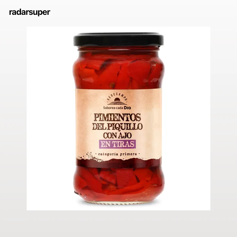 Pimientos del piquillo en tiras con ajo Dia Vegecampo 225 g