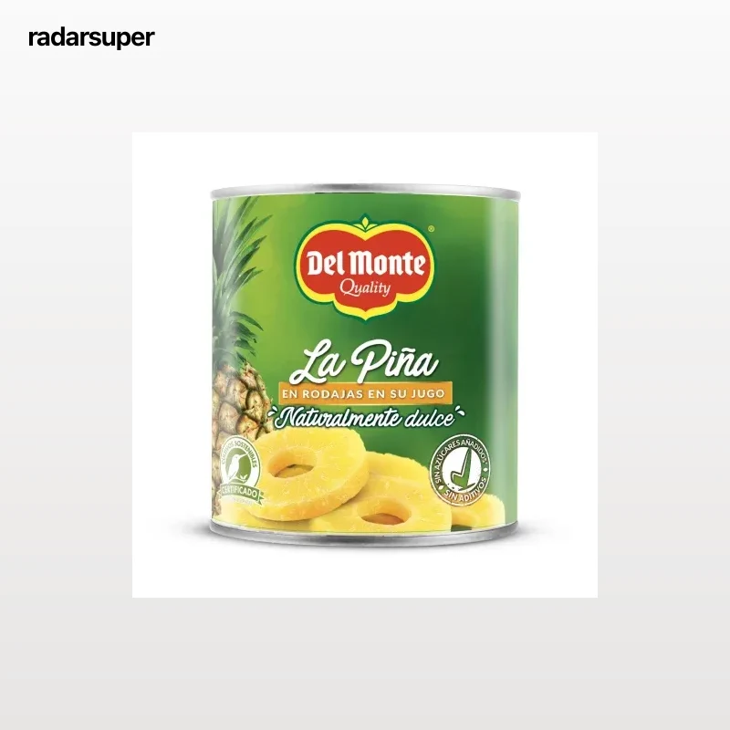 Piña en rodajas Del Monte sin azúcar añadido 510 g.