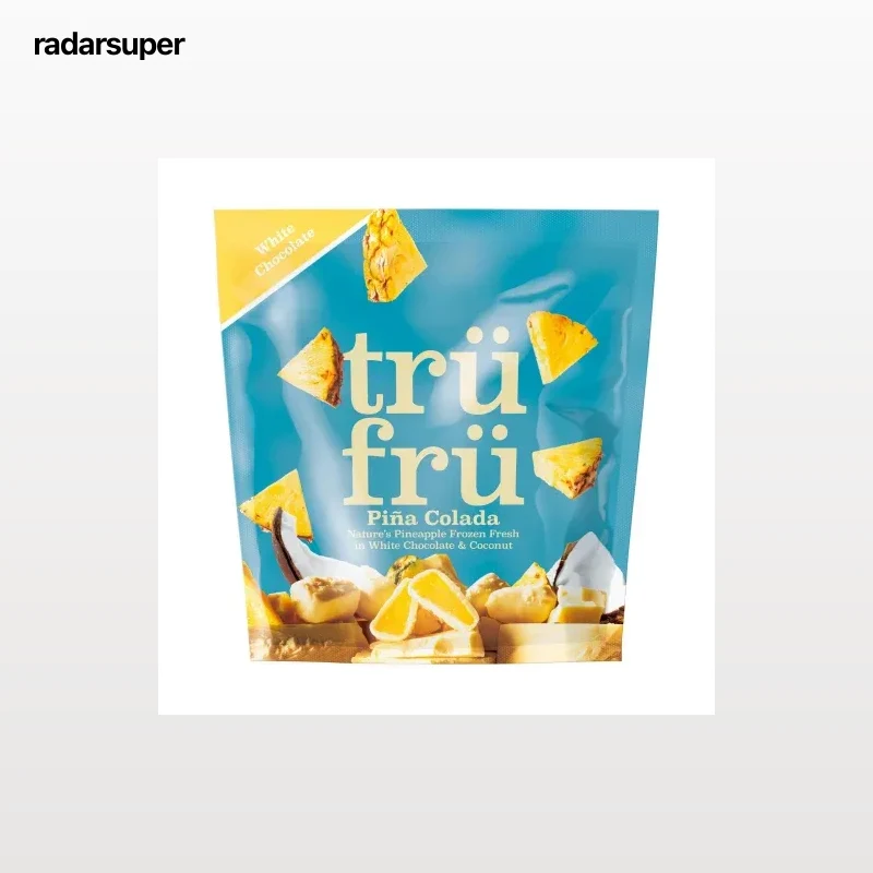 Piña fresca congelada bañada en chocolate blanco y coco deshidratado Trü Frü sin gluten 6 uds.