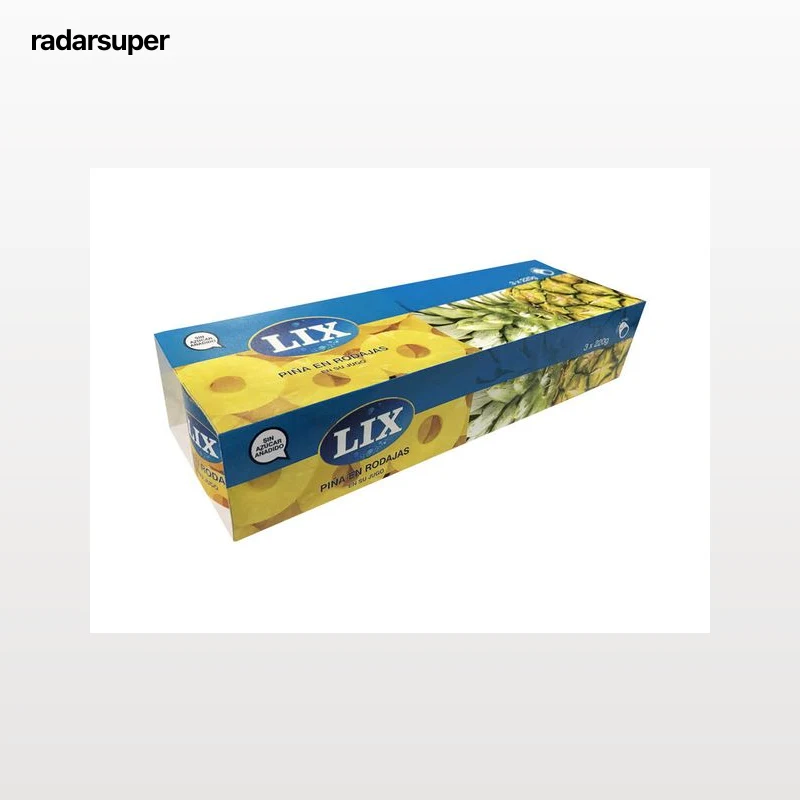 Piña en su jugo en rodajas Lix pack 3