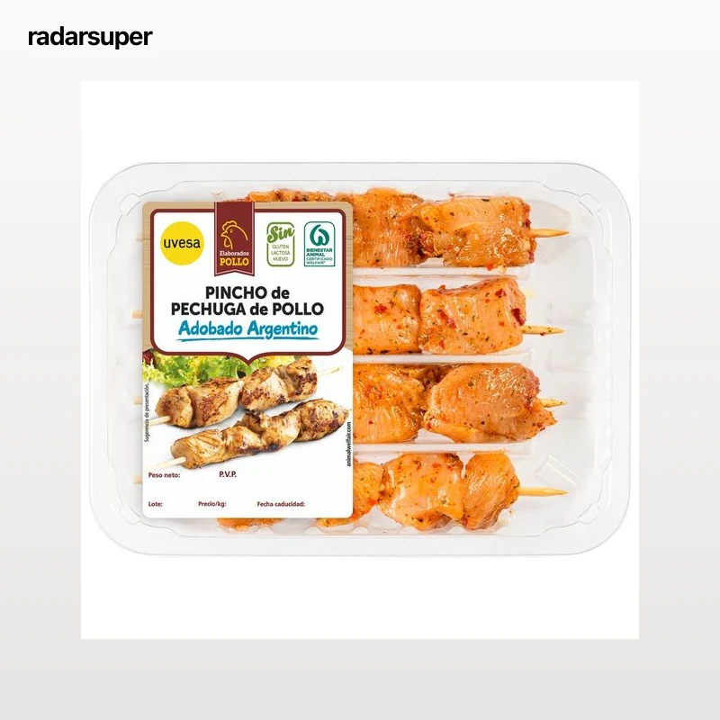 Pincho de pechuga de pollo con adobado Argentino UVESA 320 g.