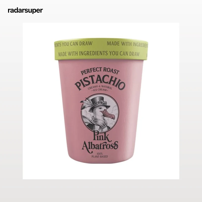 PINK ALBATROSS Tarrina de helado 100% vegetal con pistacho 480 ml.