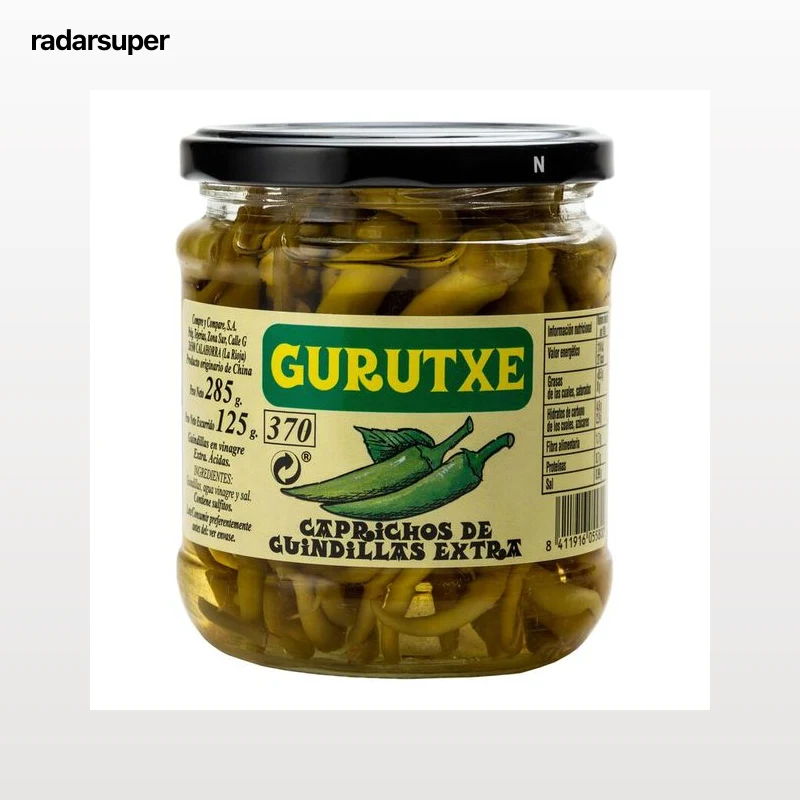Piparras Gurutxe tarro de cristal 125g categoria extra