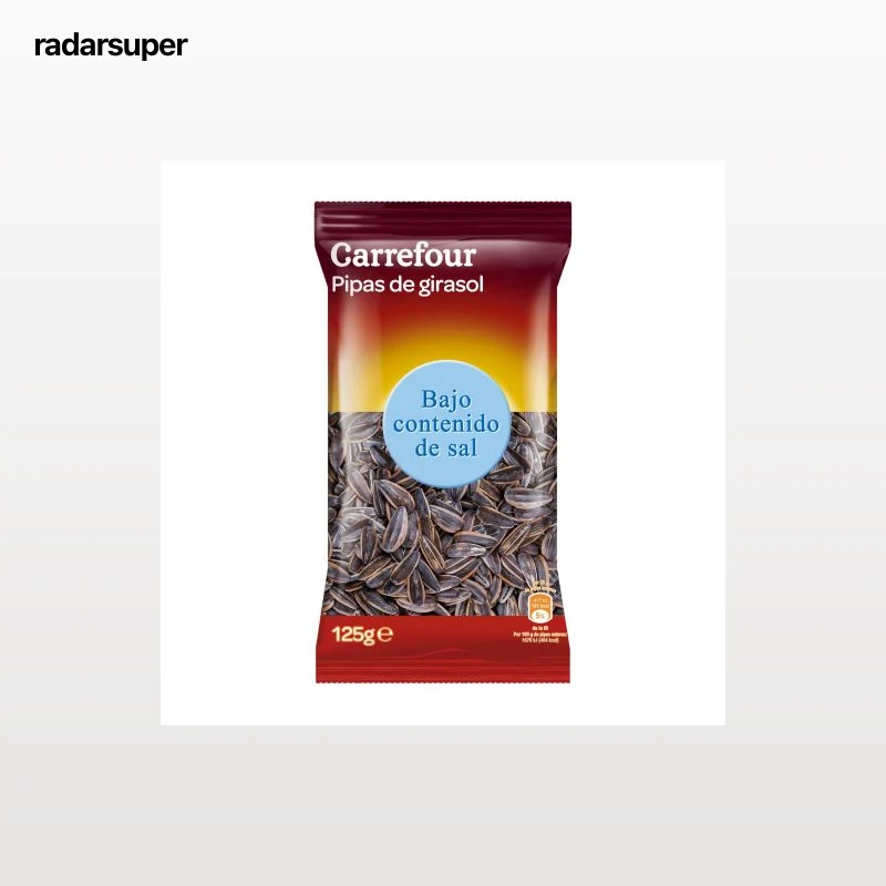 Pipas de girasol bajo contenido en sal Carrefour 125 g.