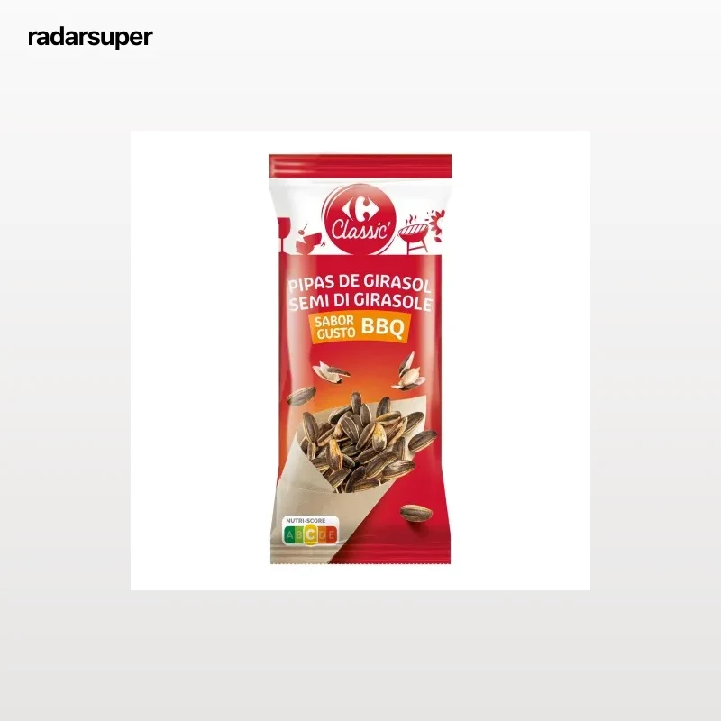 Pipas de girasol sabor barbacoa Classic Carrefour 200 g.