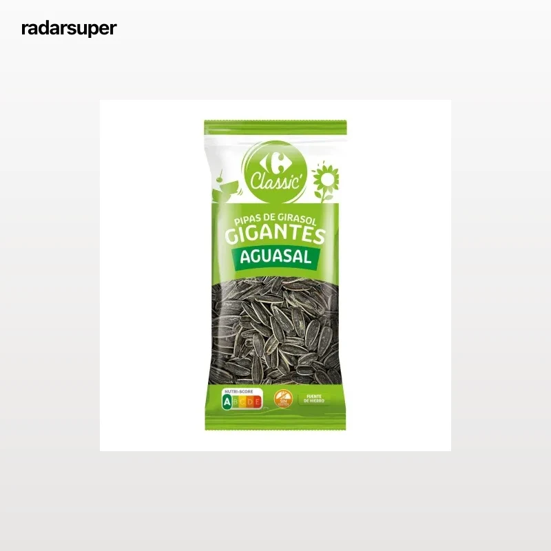 Pipas gigantes aguasal Classic Carrefour sin gluten 200 g.