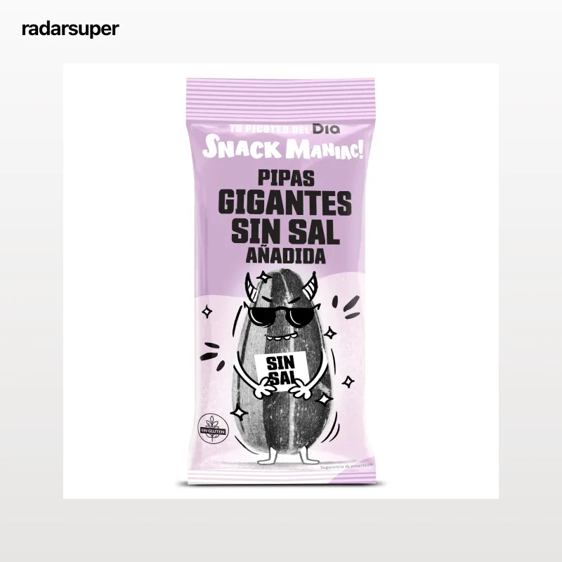 Pipas gigantes sin sal Dia Snack Maniac 125 g