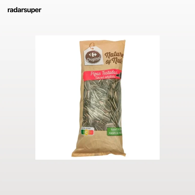 Pipas gigantes tostadas Original Carrefour sin sal añadida 200 g.