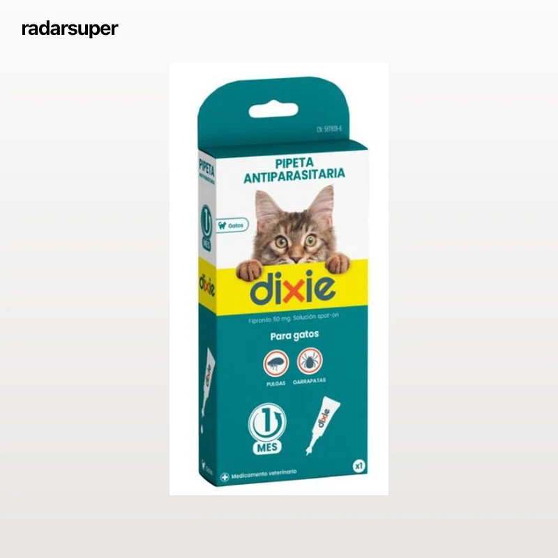 Pipeta antiparásito fipronilo para tratamiento y prevención de gato Dixie 1u