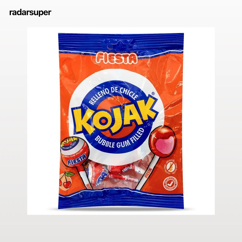 Piruletas rellenas con chicle Kojak Fiesta 105 g