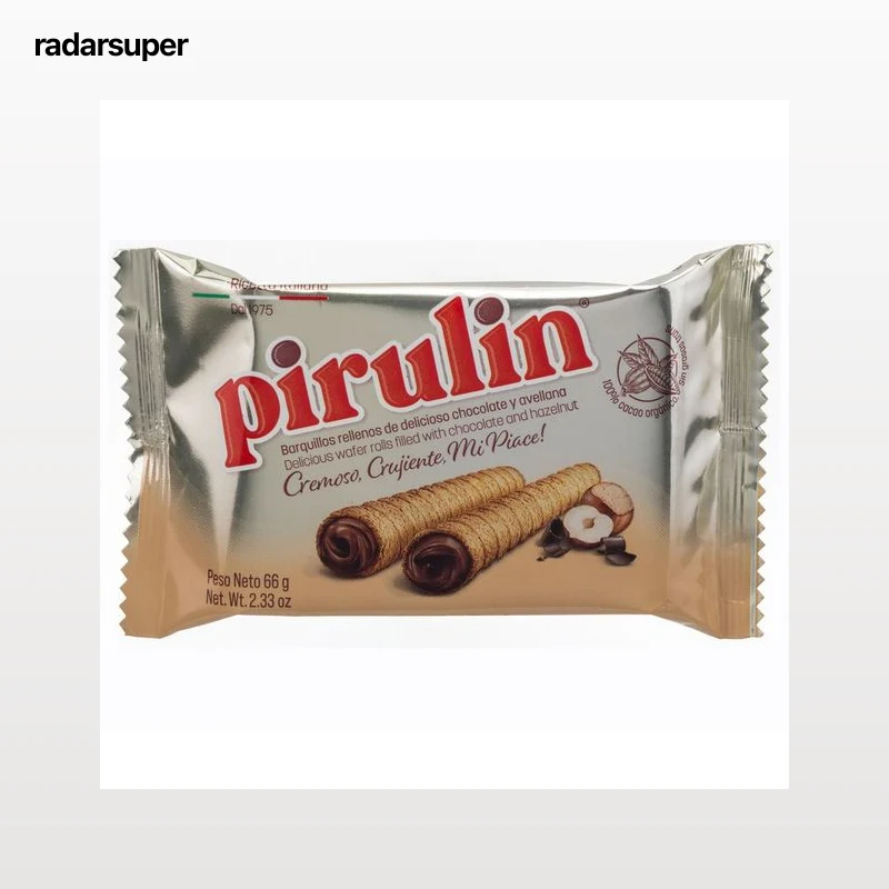 PIRULIN Barquillo de chocolate y avellana 66 g.