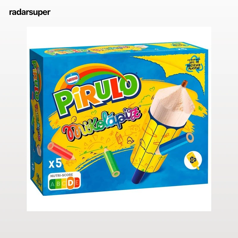 PIRULO Mikolápiz Helado sabor a vainilla con relleno de chocolate y forma de lapicero 5 x 88 ml.
