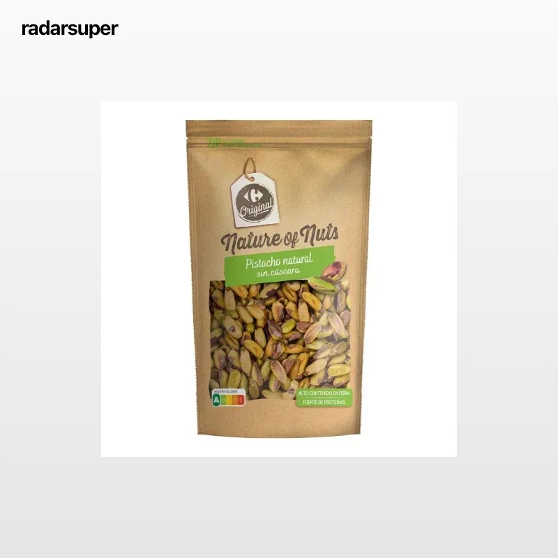 Pistacho natural sin cáscara Originial Carrefour doy pack 100 g.