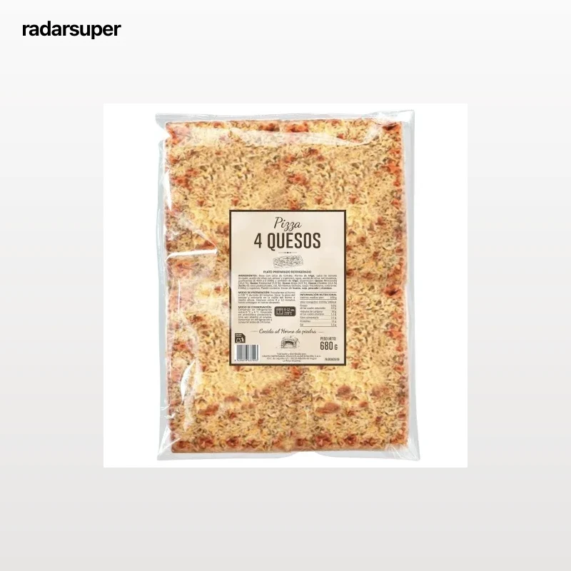 Pizza 4 queso rectangular 680 g.