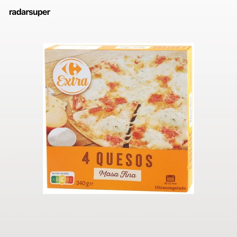 Pizza 4 quesos Carrefour 340 g.
