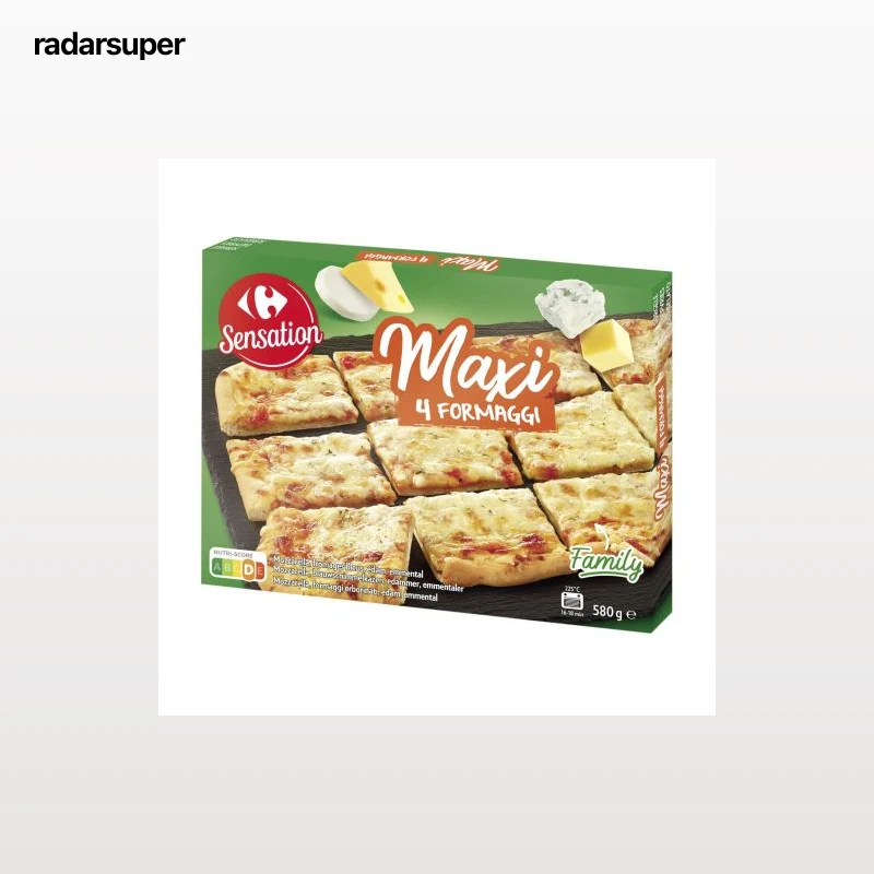 Pizza 4 quesos Carrefour 600 g.