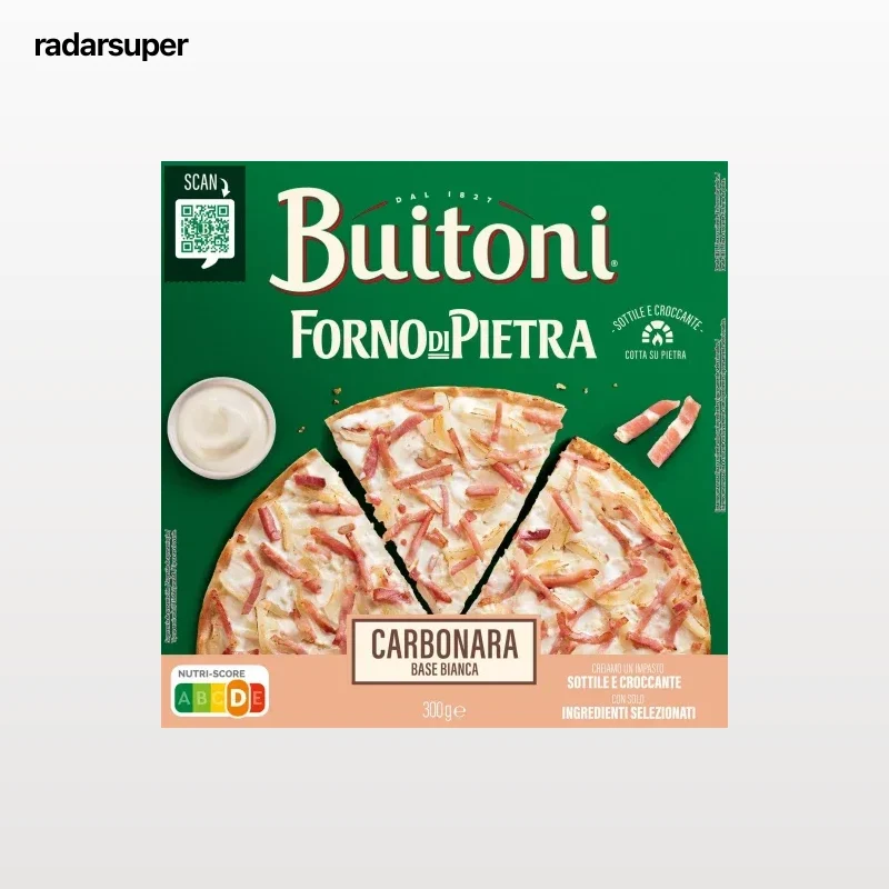 Pizza carbonara fina y crujiente Forno di Pietra Buitoni 300 g.
