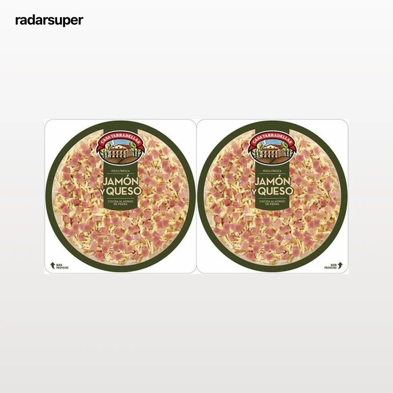 Pizza Casa Tarradellas pack 2 jamon y queso