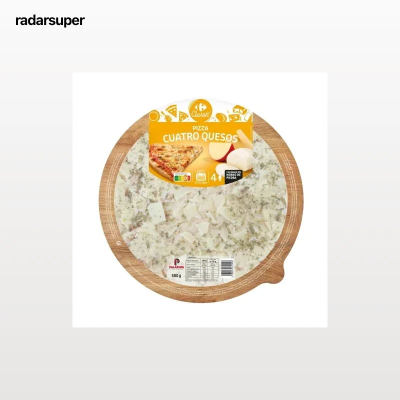 Pizza cuatro quesos Carrefour Classic' 580 g.