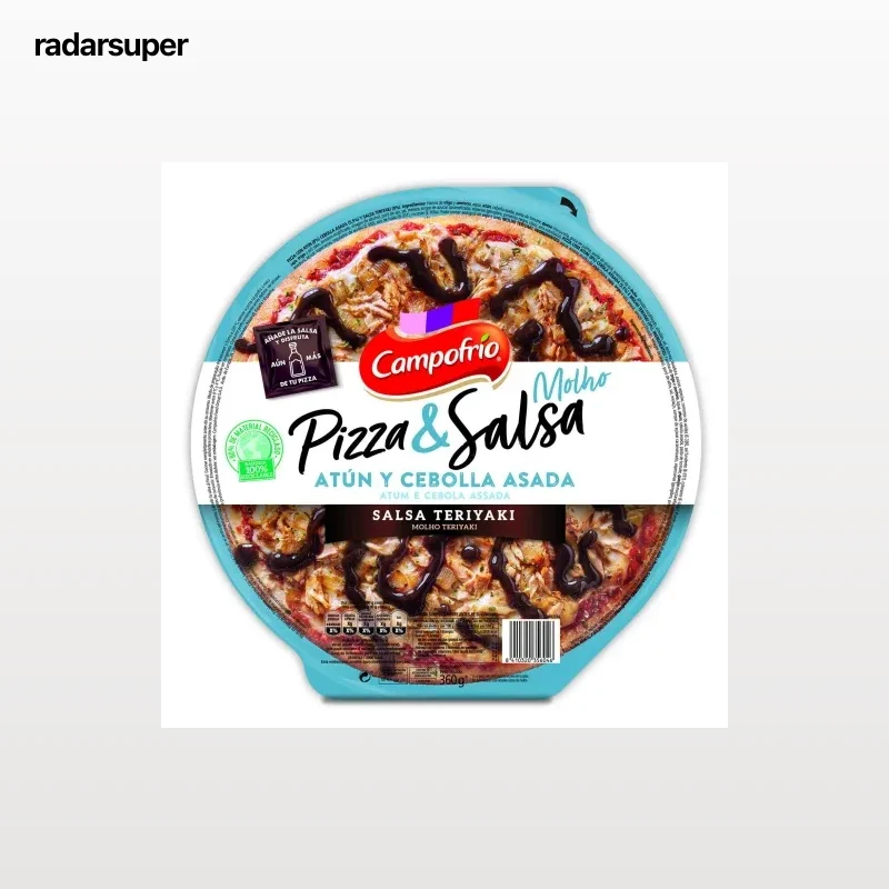 Pizza de atún, cebolla asada y salsa teriyaki Pizza & Salsa Campofrio 360 g.